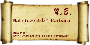 Matriszottó Barbara névjegykártya